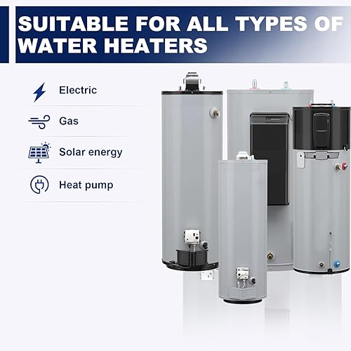 Miniatura 3 de VATTCEEL Varilla de ánodo accionada para tanque de calentador de agua caliente de 4-80 galones con cinta de teflón, varilla de ánodo eléctrico de