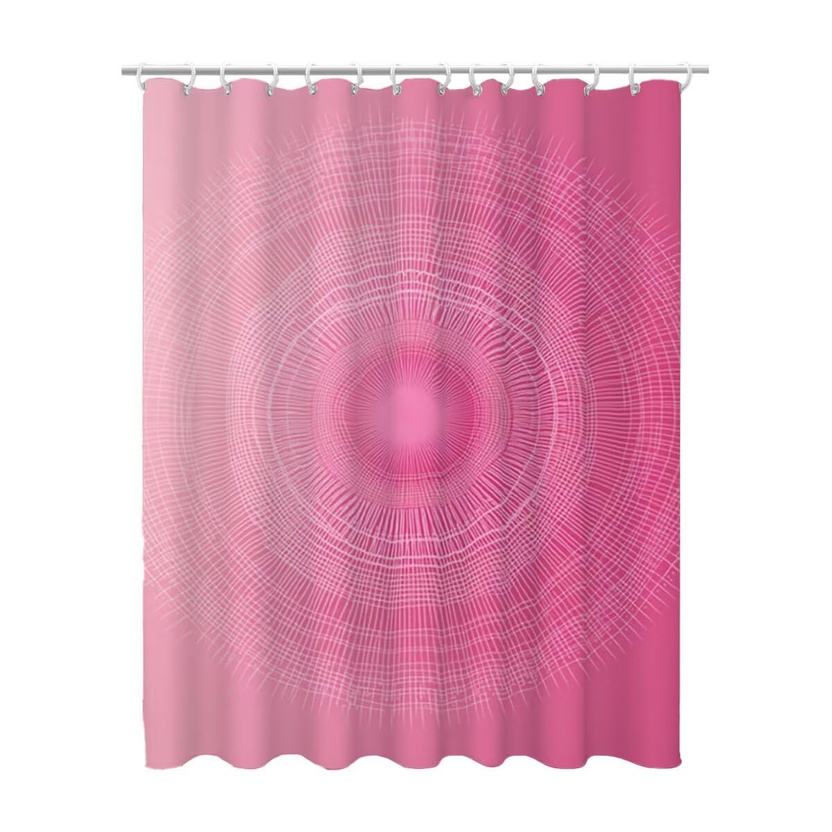 Rideau de douche rose 90x180 cm en tissu imperméable avec crochets