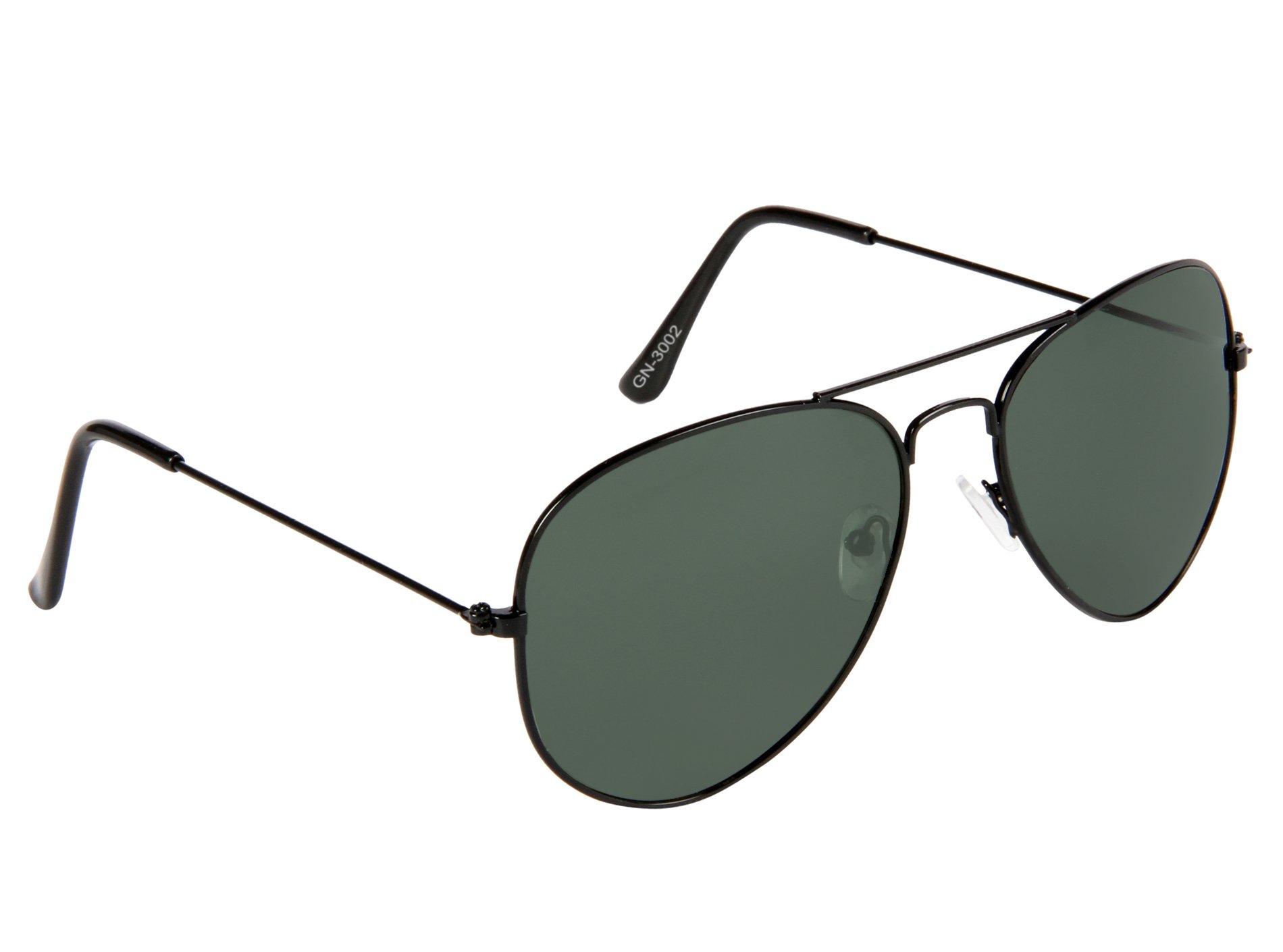 GANSTAFull Rim Aviator Branded Latest and Stylish Sunglasses | 100% UV Protected | Men & Women | Medium | 3002-Blk-G15Pack of 1 Pc