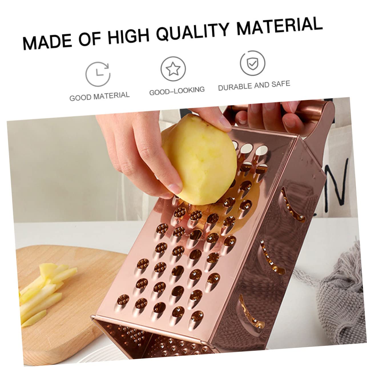 Rallador de Verduras y Corte Estable de Acero Inoxidable con 4 Lados Mango Ergonómico para Cocina Segura y Práctica