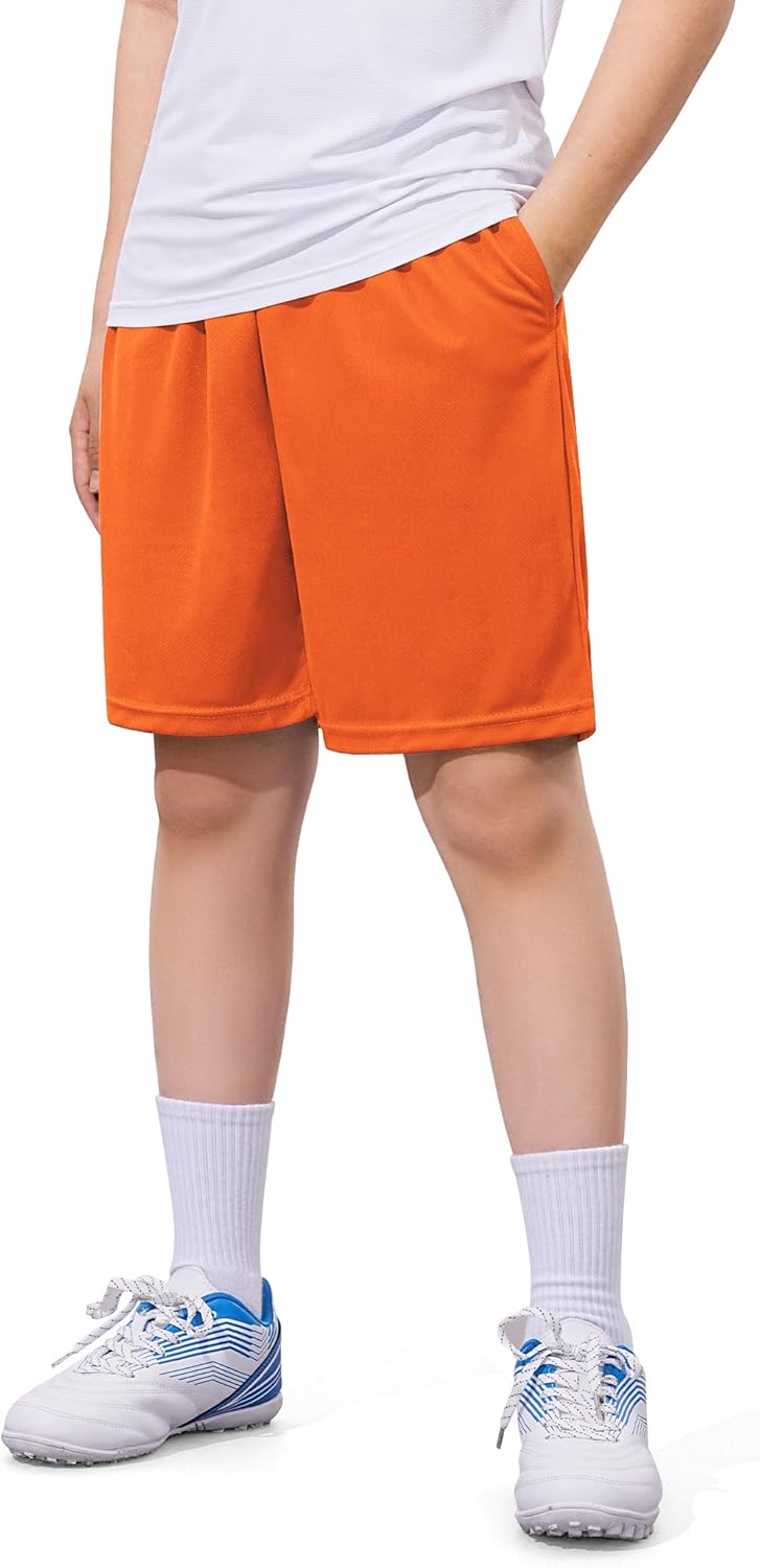 Boys Athletic Shorts Youth Quick Dry Soccer Basketball Running Gym Performance Mesh Sports Shorts for Kids