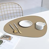 Vista 80 de Faux Leather Placemats and Coasters Set of 2, Round Leather for Dinner Table Mats Heat Resistant Non-Slip Washable Insulation Coffee Mats Kitchen