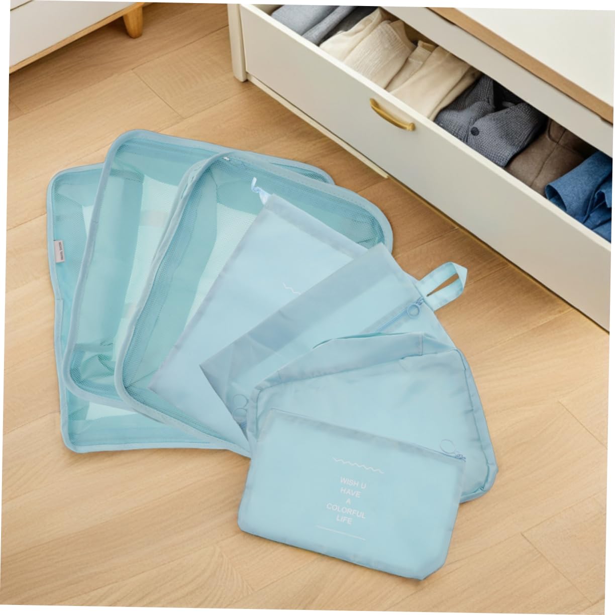 iplusmile 14pezzi Organizer per Valigia da Viaggio Cubi di Compressione per Imballaggio Borsa per Biancheria e Vestiti Organizzatore per Bagagli Tracolla Flessibile