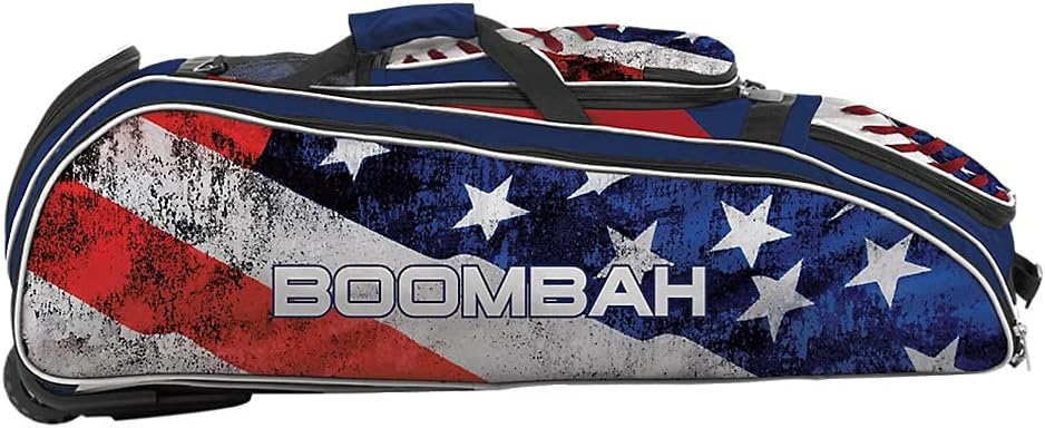 Boombah Beast Rolling Bat Bag 2.0-40" x 14" x 13" - USA Baseball Royal Blue/Red/White - Holds 8 Bats, Glove and Shoe Compartments