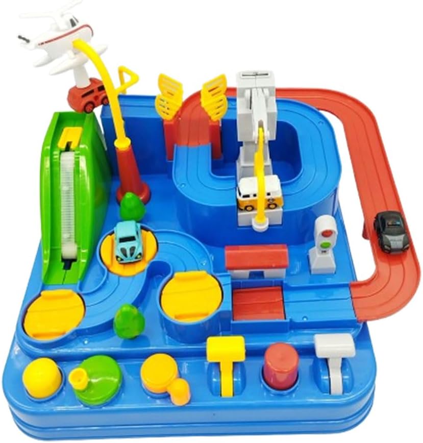 TOY GARDEN Car Adventure Toys City Rescue Vehicle Playset with Puzzle Race Tracks, Interactive Garage Parking Lot, STEM Learning Toy for Boys & Girls, Ages 8+, Parent-Child Play