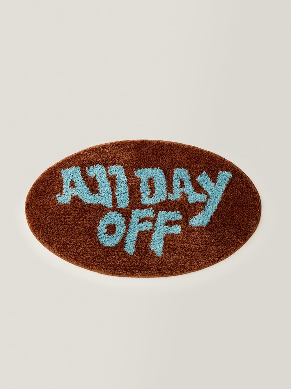 WENSHUO All Day Off Oval Rug(Small) - Mint Green Fun Area Rug,Microfiber Absorbent Non-Slip Throw Rug,TPR Non-Slip Bottom, （27.6" L × 16.6" W）