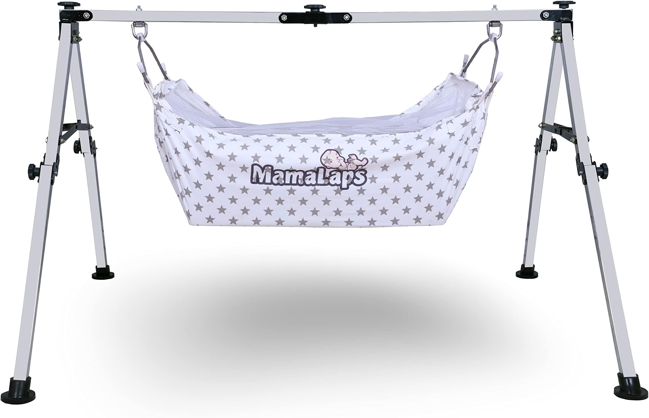 MamaLaps Foam Automatic Adjustable Baby Cradle (Nri Full Manual Cradle), Black