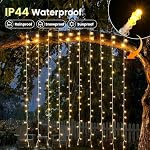 6.6FT x 6.6FT Warm White Curtain Lights Plug in, 200 LED - Image 5