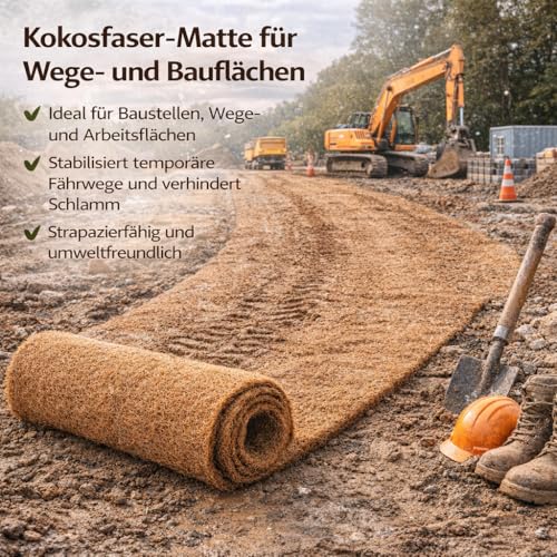 MW.Shop.24 Kokosmatte 100% Biologisch Winterschutz für Pflanzen Kälteschutz in 25cm / 50cm / 75cm /100cm (Breite) - (Meterware) Garten (25cm x 1m)