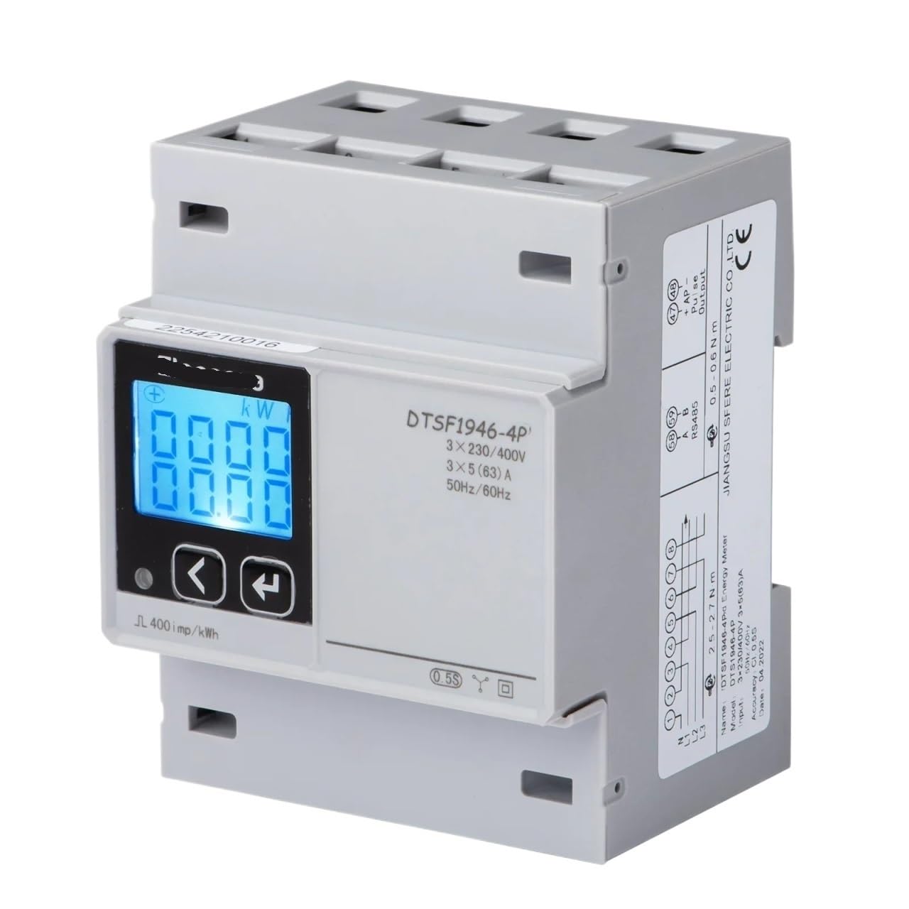 Contatore di energia elettrica tariffaria, consumo di elettricità trifase RS485 DIN Rail, multimetro inverter solare DTSF1946-4P