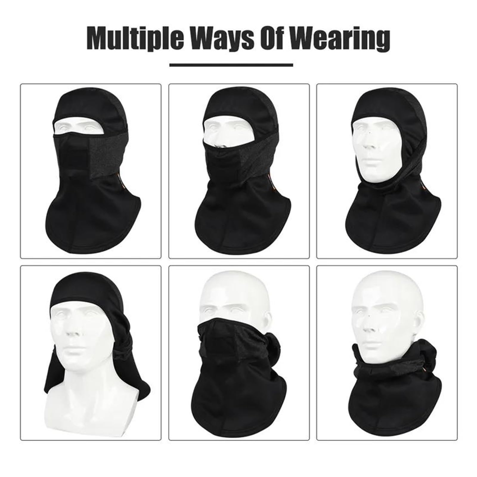 Máscara de Esquí Máscara de Viento Máscara para mantener la motocicleta, deportes de invierno, ciclismo, máscara facial completa, calentador de cuello, bufanda para hombres y mujeres, gorro polar para