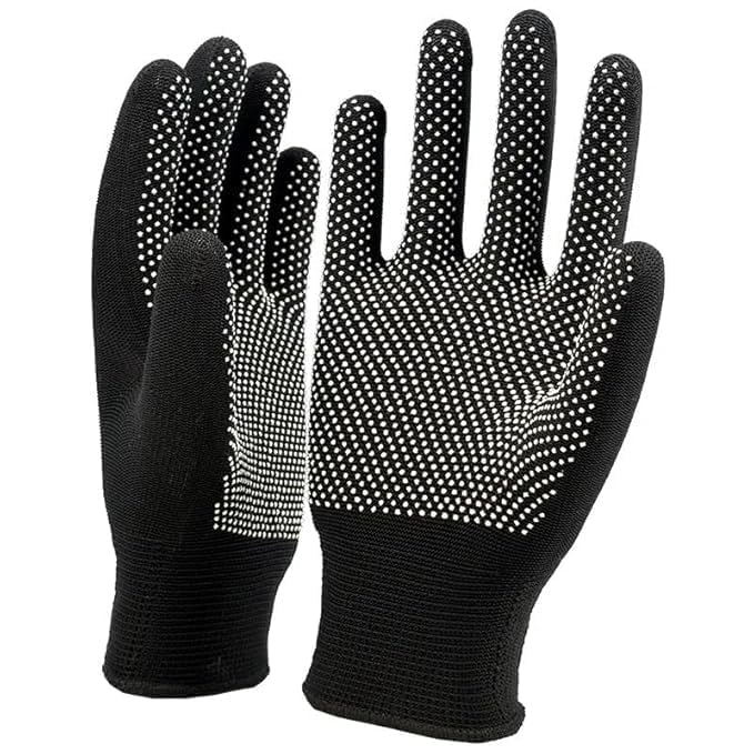 Flyer PVC Dotted Cotton Sports Gloves Helps Cricket/Baseball/Tennis/Cycling/Athelet/Batting and Full grriping (Black)-image-15