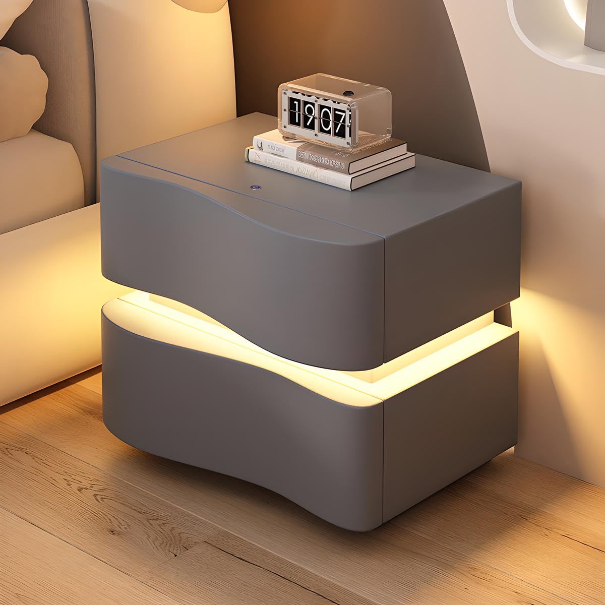 Aflor （アフロー） 和モダン セミダブルベッド ナイトテーブル付き