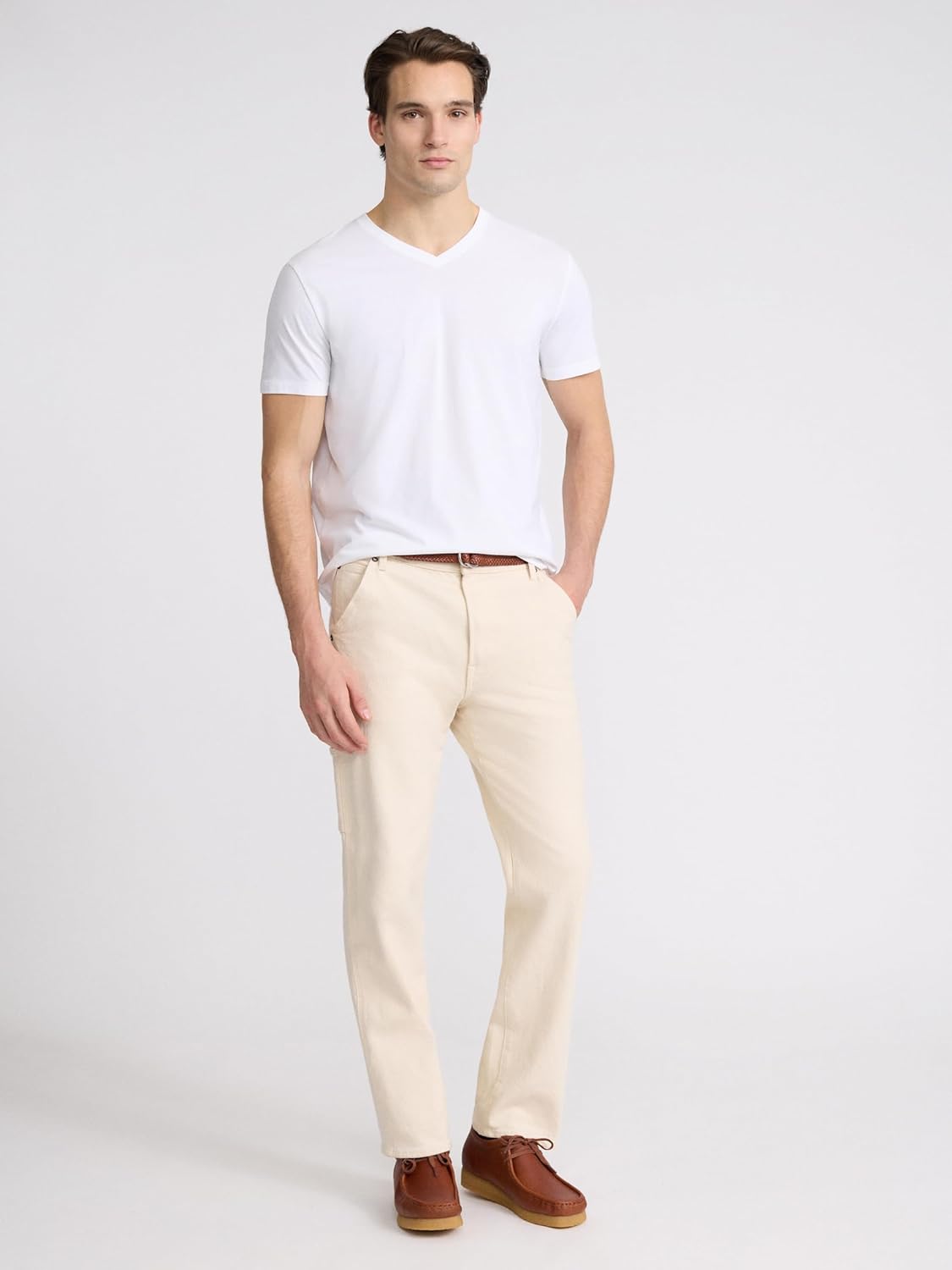 EXPRESS Men’s Pima Cotton Tee – Short Sleeve V-Neck, Ultra-Soft Premium Knit - Image 3