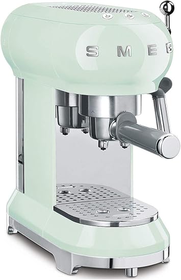 Smeg 50s Retro Style Espresso Machine, Pastel Green ECF01PGUS
