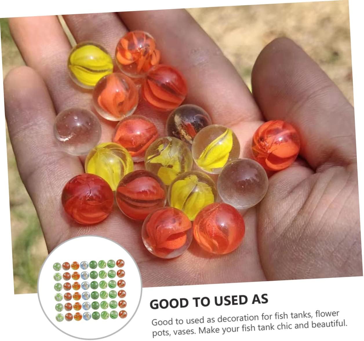 Abaodam 100pcs Glass Marbles for Fish Tank Decoration Hydroponic Plant Decor and Boys and Girls Toys Decorative Spheres for Creative Fun and Chic Floral Arrangements