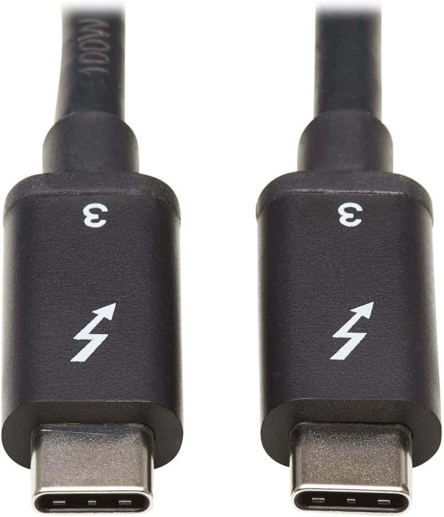 TRIPP LITE Thunderbolt 3 Passive Cable, USB-C and Thunderbolt 3 Compatible, 40 Gbps, 5A 100W Power Delivery, 4K/60 Hz, .5m 1.6 ft. (MTB3-00M5-5A-B)