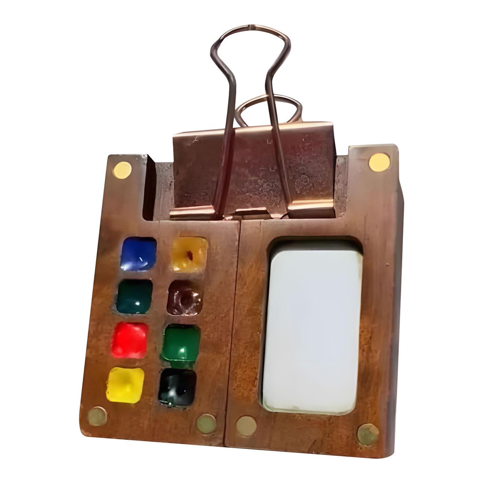 Kalttoy Multicolor Professional Walnuts Wood Palette Wooden Construction For Studio Artists Lightweight And Ergonomic Watercolor Paint Palette For Artists