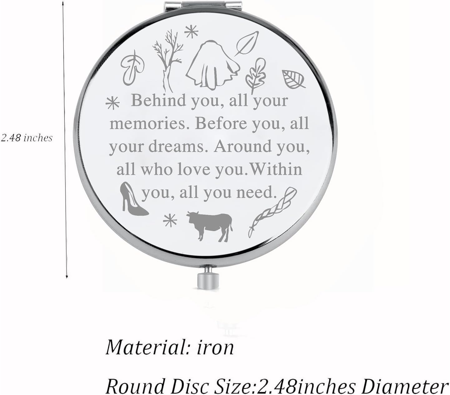 FEELMEM Woods Musical Compact Mirror Behind You All Your Memories Musical Theatre Fans Gift Compact Mirror image 2