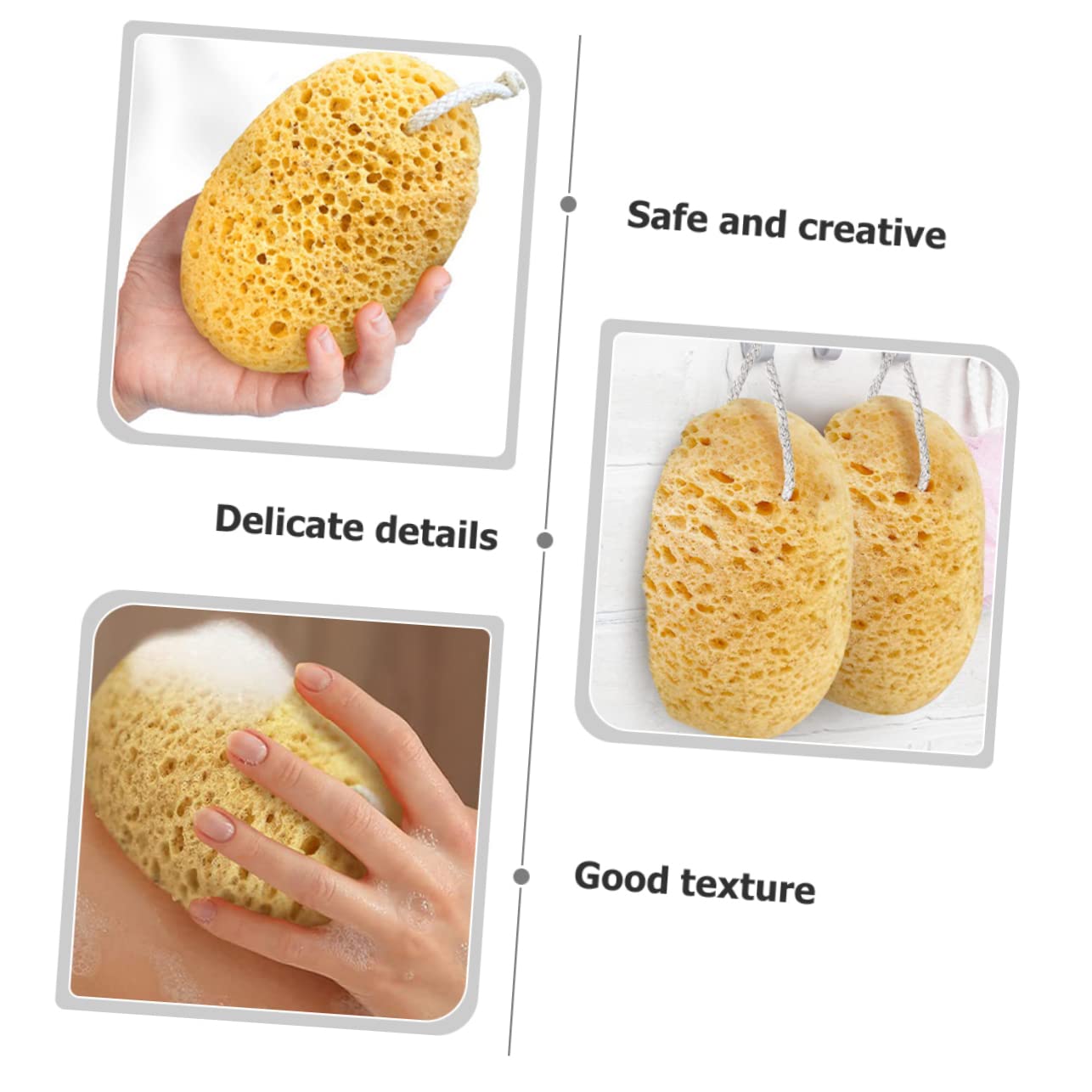 Healeved 8piezas Esponjas De Baño Exfoliantes Esponjas Suaves y Absorbentes Para Ducha Limpieza Profunda y Cuidado Piel Diseño Ergonómico y Lazo Para Secado Rápido