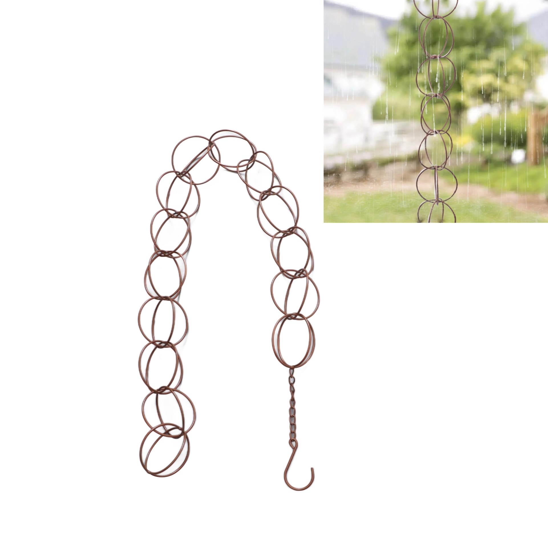 Topyond Catena per Grondaia 47.2in Antipioggia in Metallo per Decorazione Casa Giardino