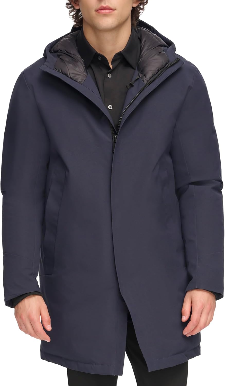 DKNY Men's Water Resistant Hooded Logo Parka Jacket - Image 2