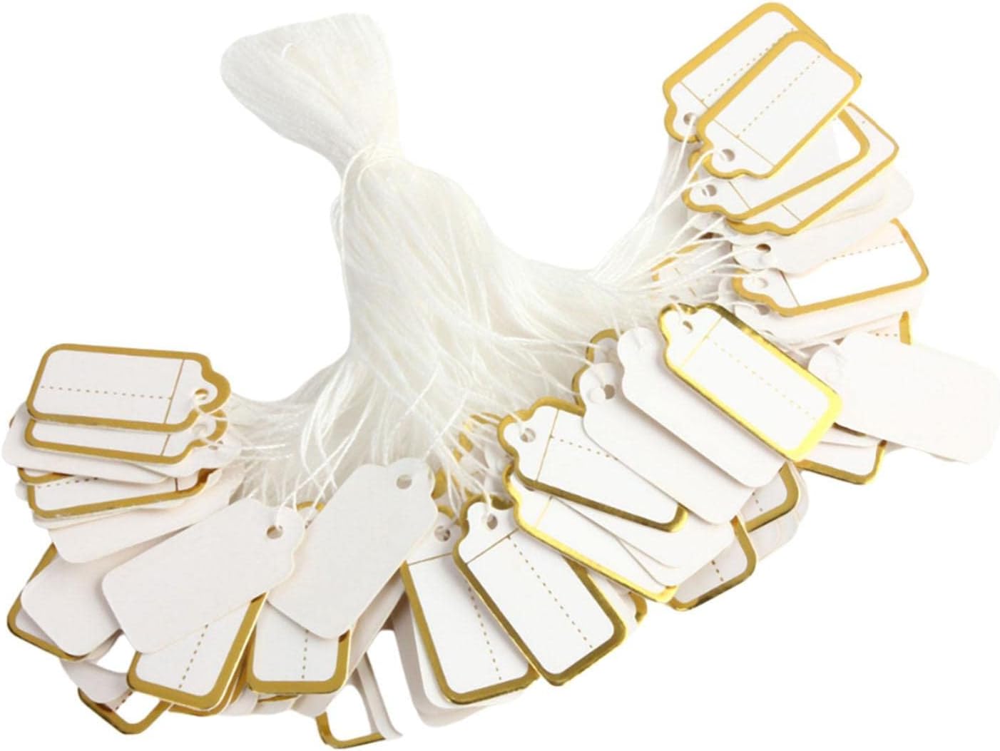 Blank Labeling Tags | Small Jewelry Tags for Pricing with String, Jewelry Number Tags Labels, Writable Strung Marking Tags for Labeling Goods and Samples Vigcebit