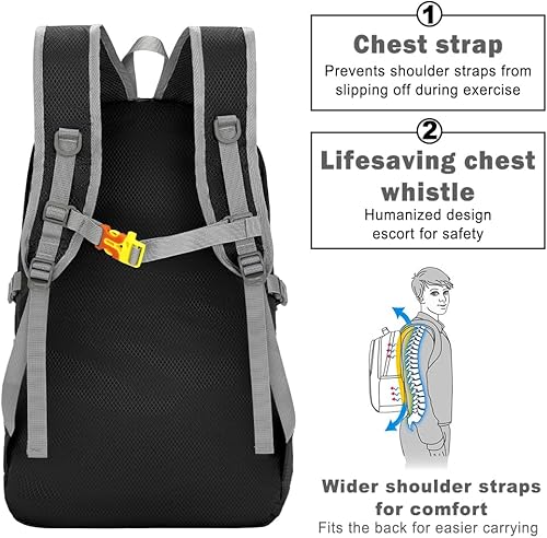 Miniatura 4 de WEREWOLVES Mochila de senderismo ligera de 2035L, mochila ultraligera resistente al agua y plegable para mujeres y hombres