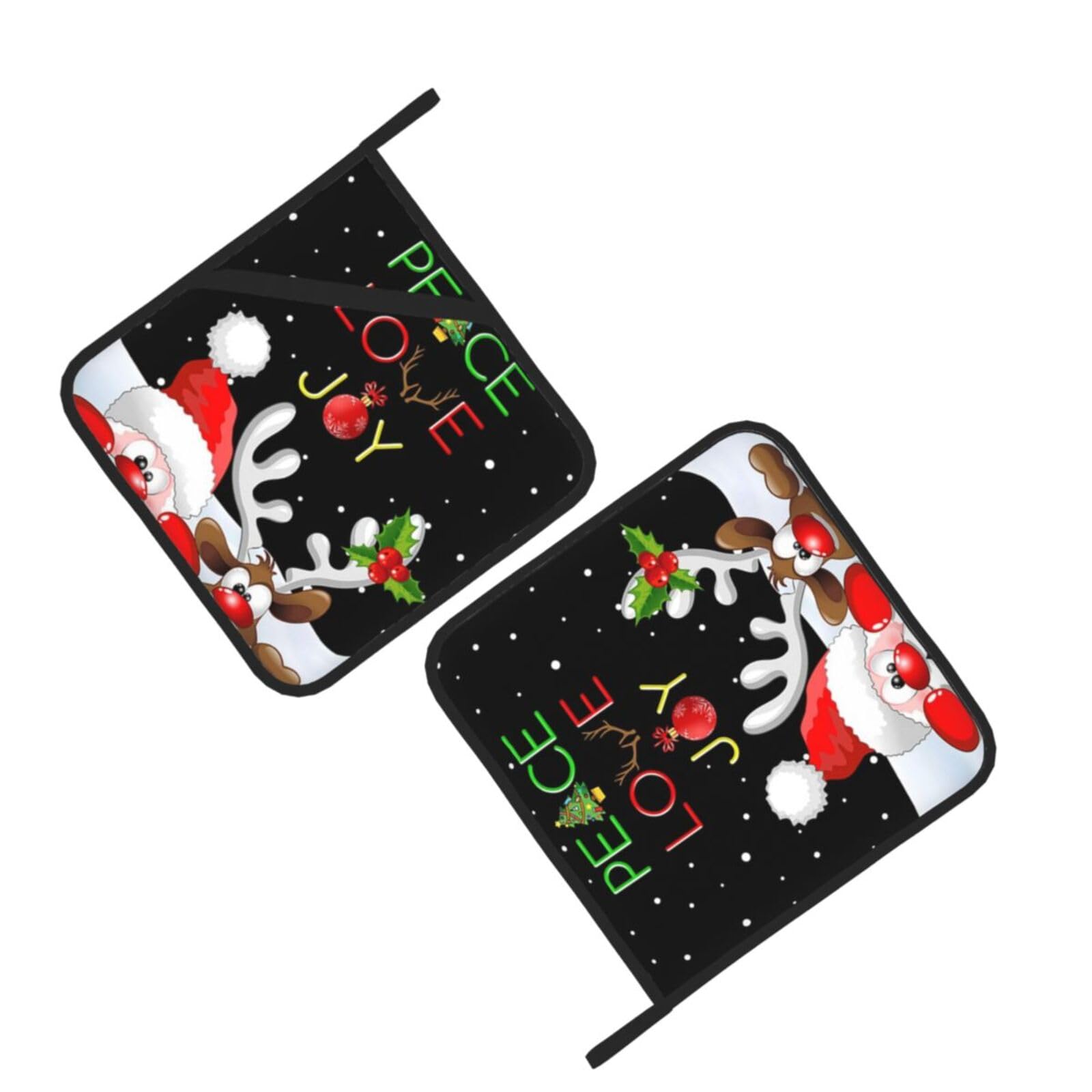 deer Printed Oven Pot Holders Set of 2 Pcs Heat Resistant Kitchen Microwave Potholders for Cooking Baking Grilling