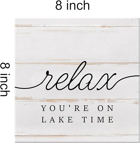 Miniatura 2 de Lienzo impreso con texto en inglés "Country Lake", para decoración de escritorio, letrero de mesa con cita relajada, póster enmarcado de 8 x 8