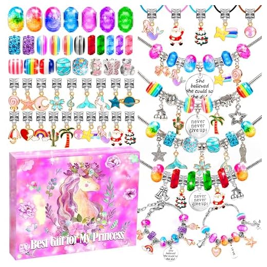 130 Pieces Charm Bracelet Making Kit Including Jewelry Beads Snake Chain, DIY Craft for Girls, Jewelry Christmas Gift Set for Arts and Crafts for Kids Ages 8-12