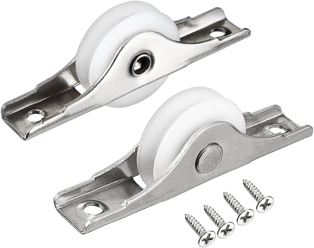 Sourcingmap Poulie Roue Double Porte Coulissante 1.1" Lot De 2pcs - Laiton Et Inox