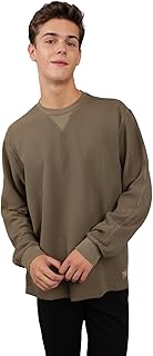 تيشرت حراري بأكمام طويلة ورقبة دائرية ضيقة بتصميم مغسول للرجال من امريكان ايجل