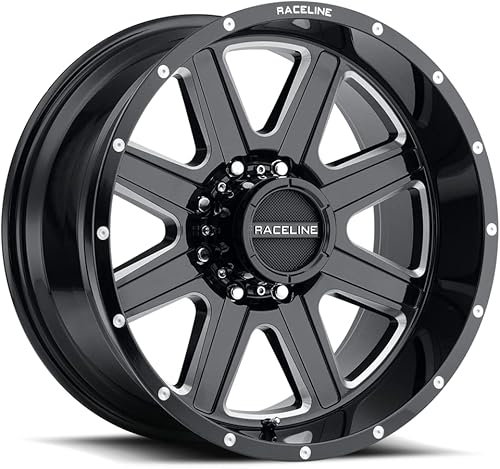 Raceline Ruedas 940M HOSTAGE Rueda negra con acabado mecanizado 16 x 8 pulgadas, 5 x 114.3, patrón de pernos de 0.000 in de desplazamiento(4.5