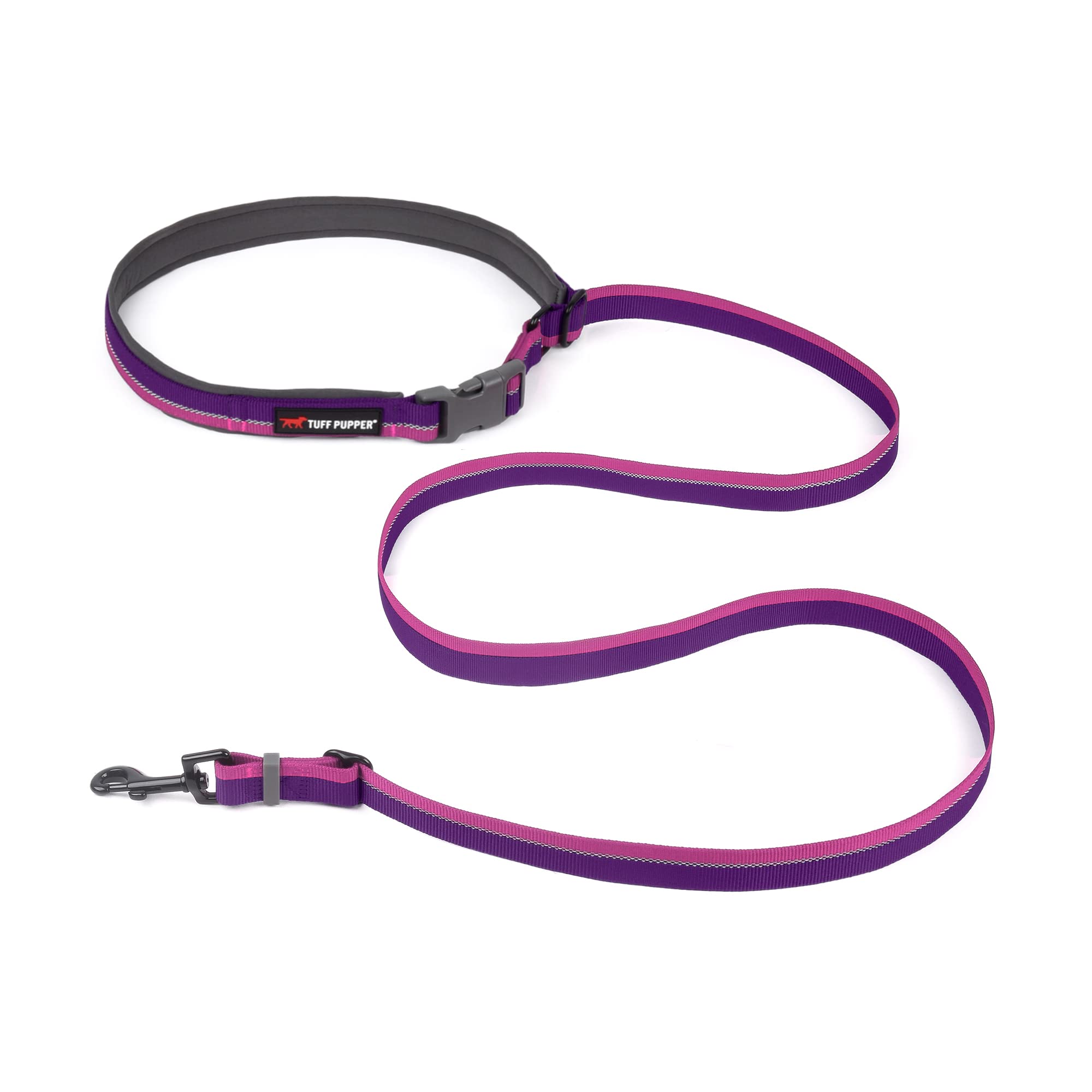 Correa para Perro Tuff Pupper Manos Libres de Longitud Ajustable | Ligero para Correr, Trotar y Caminar | Cinturón Acolchado (115-180 cm) | Ajusta de 1 a 2 Metros de Longitud