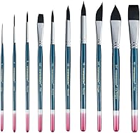 Vista 1 de Transon 10pcs Natural Watercolor Paint Brush Set Professional for Watercolor Acrylic Ink Gouache Tempera Blue Color Azul