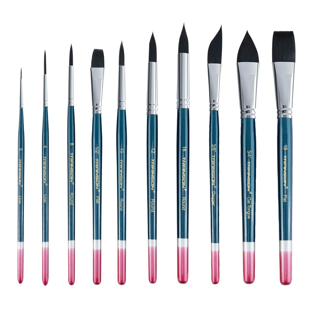 Transon Assorted Artist Watercolor Paint Brushes 7Pack
