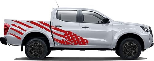 Miniatura 4 de Side Door Big US Flag Graphic Stickers Decals Compatible with Nissan Navara Np300 (White)