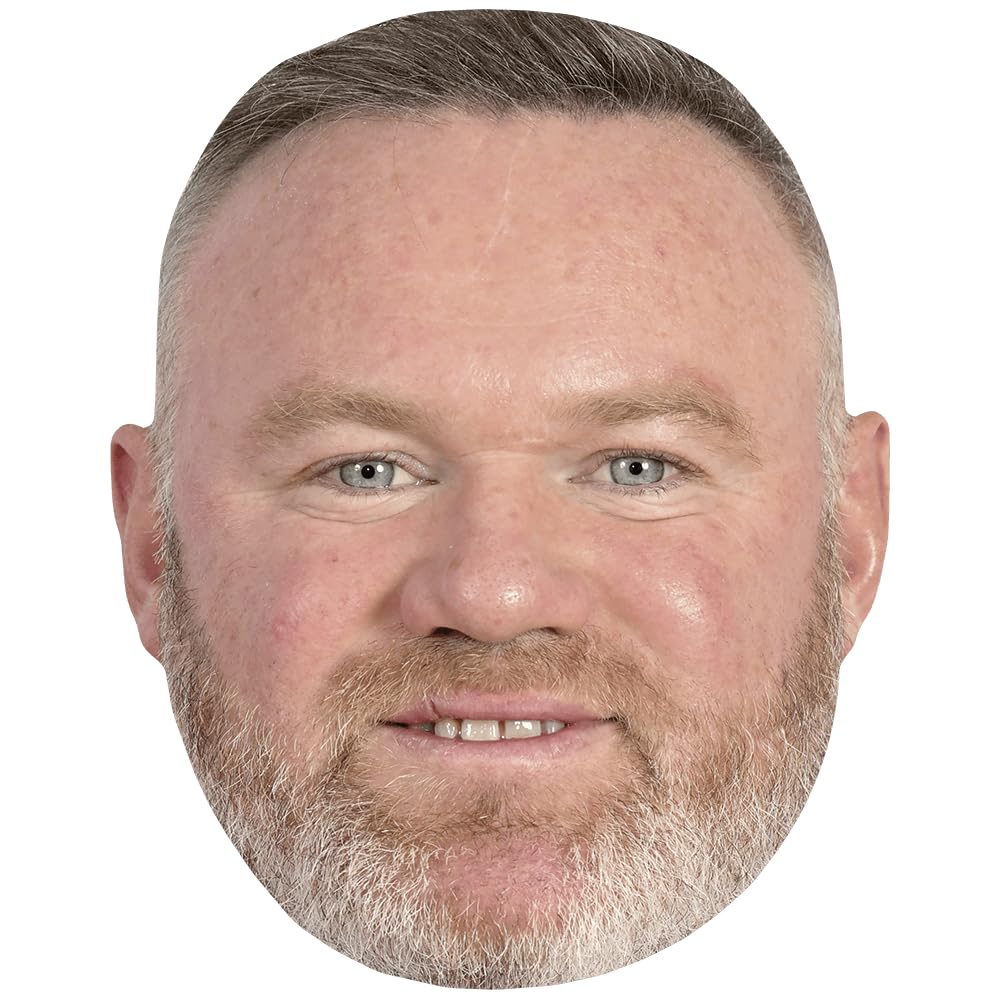Celebrity Cutouts Lifelike Wayne Rooney (Beard) Celebrity Mask, Flat Card Face, Fancy Dress Mask