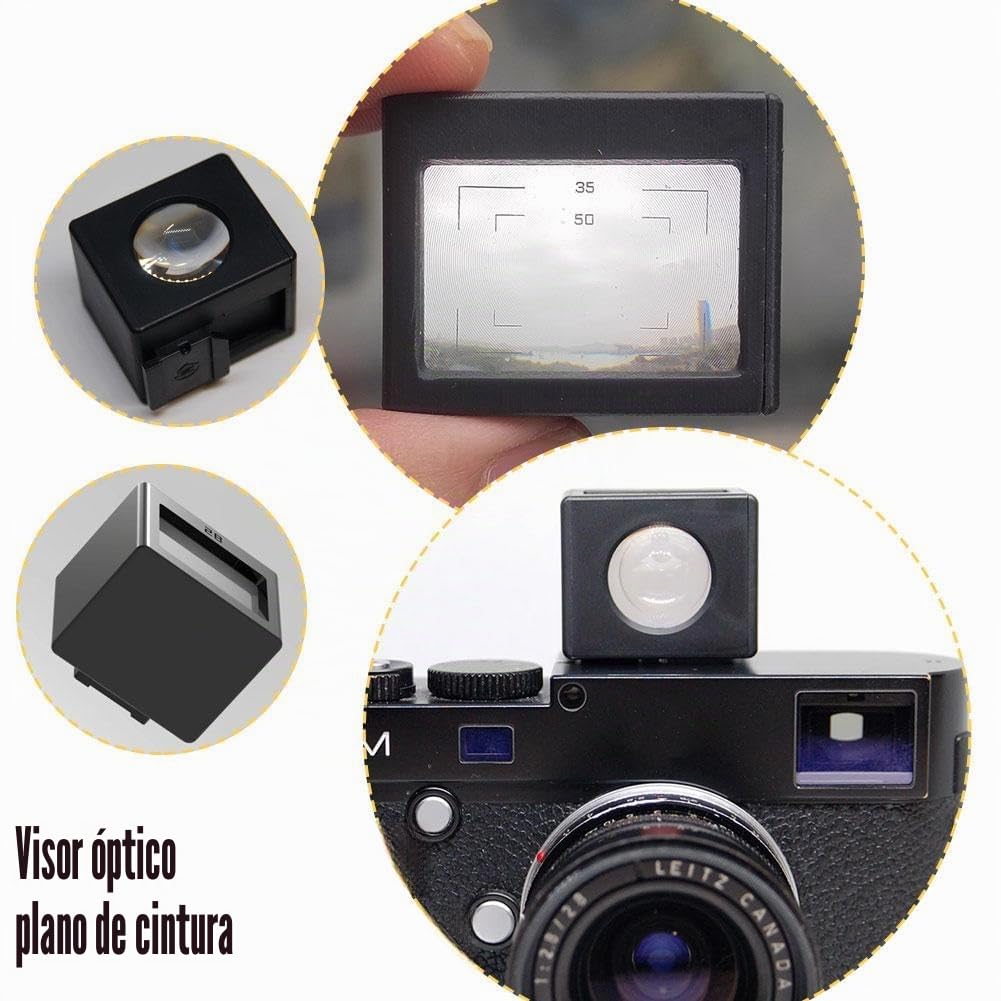 Visor óptico de nivel de cintura de 28 mm, visor de eje lateral óptico externo de 35 mm/50 mm para Ricoh GR, para cámaras Leica X Series, visor de cámara para un encuadre preciso y una experiencia de