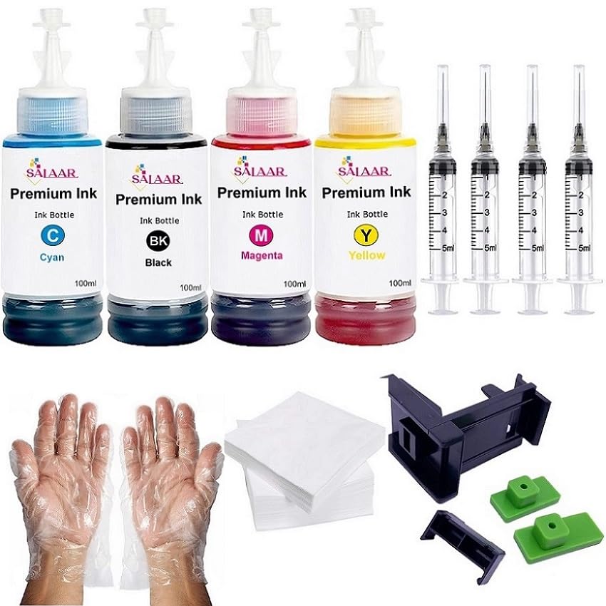 SALAAR 805 Cartridge Refill Kit Printer Deskjet 1210, 1211, 1212 Deskjet Plus 4121, 4122, 4123 (100ml X 5Bottle + 4 Syringe + 1set Suction Tools + Tissue Hand Gloves) (B0CS3HGMS4) Amazon Price History, Amazon Price Tracker