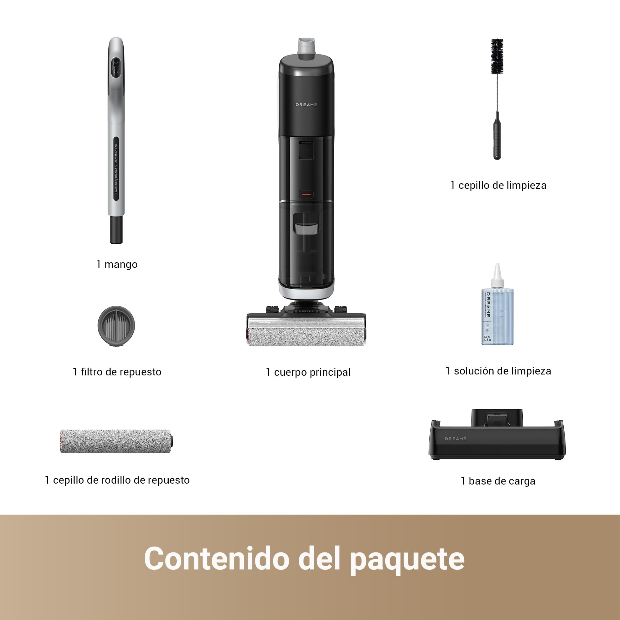 DREAME H14 Pro Aspiradora en Seco y Húmedo, Alcance de 180 Celsius, Autolimpieza a 60 Celsius, Secado en 5 min, Máxima Potencia de 18.000 Pa, Adición Automática del Producto, Cepillo Giratorio