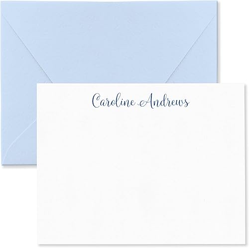 Fairmont & Grove Juego de Tarjetas de Notas Personalizadas y Sobres de Papelería para Mujeres - Juego de Tarjetas de Notas Planas con Nombre en