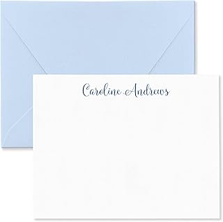 Personalized Note Cards and Envelope Stationery Set for Women - Flat Not...