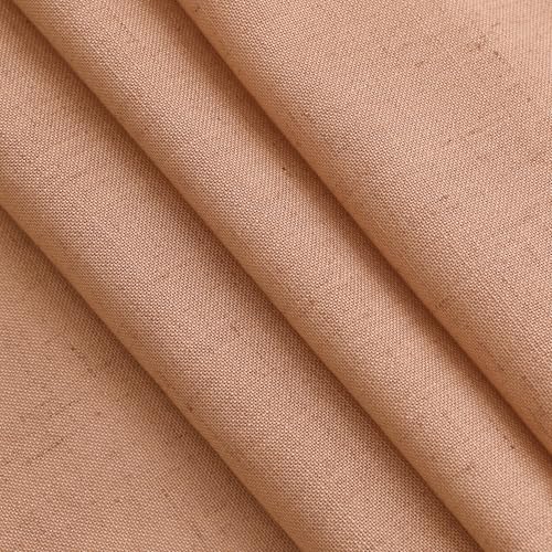 Image of Nanspring Peach Quartz Curtains 84 Inch Long 2 Panels Set Back Tab Rod Pocket Linen Blend Light Filtering Semi Sheer Boho Style Curtain Textured Curtain for Cozy Bedroom and Living Room Decor 52x84