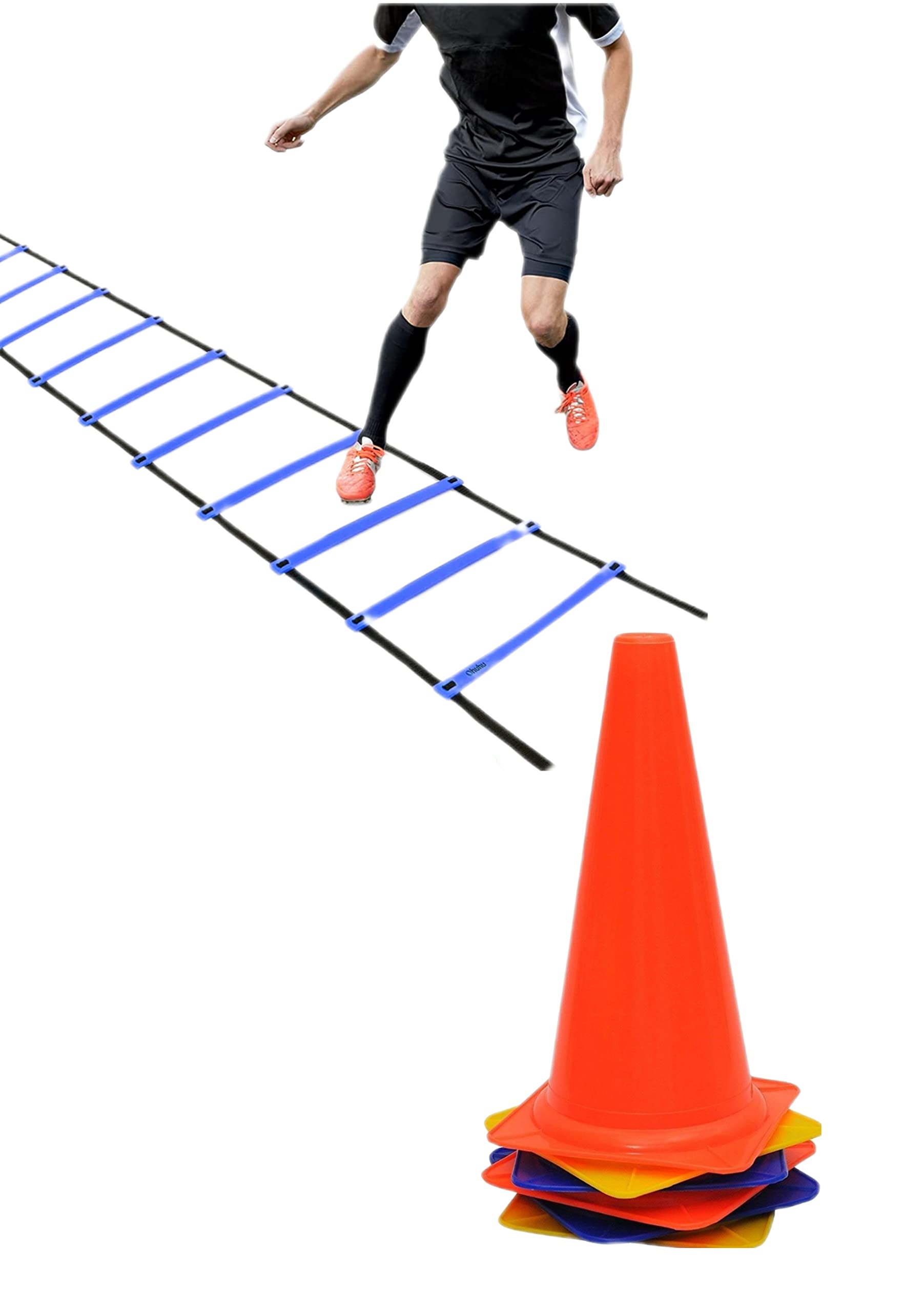 CABRIO Combo of 4Mtr Exercise Speed Ladders with 10 Adjustable Rungs and 6,10 Marker Cones Football and Field Sports Training (1 Ladder, 6 Marker Cones) (B0BRNVJXD3) Amazon Price History, Amazon Price Tracker