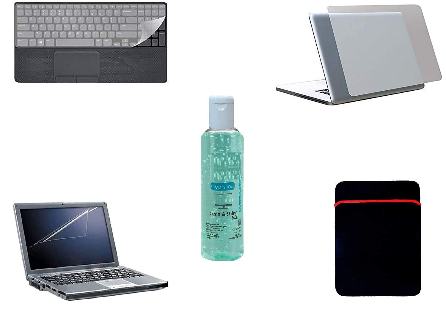 Fedus® 5 in1 Combo of Transparent Laptop Skin with Key Guard, Screen Guard and Laptop Sleeve OR Laptop Cleaning Gell for 15.6 inches, Laptop Combo Set (B07X5KNJ4Q) Amazon Price History, Amazon Price Tracker