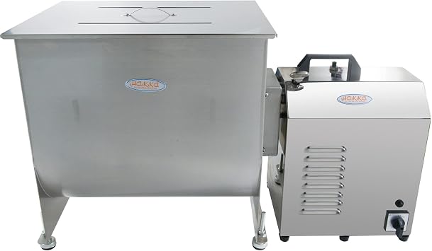 Hakka 90lb/45L Electric Meat Mixer, Stainless Steel 60L Capacity Fixed Tank Commercial Meat Mixer with Motor for Sausage Restaurant Food Processing Equipment