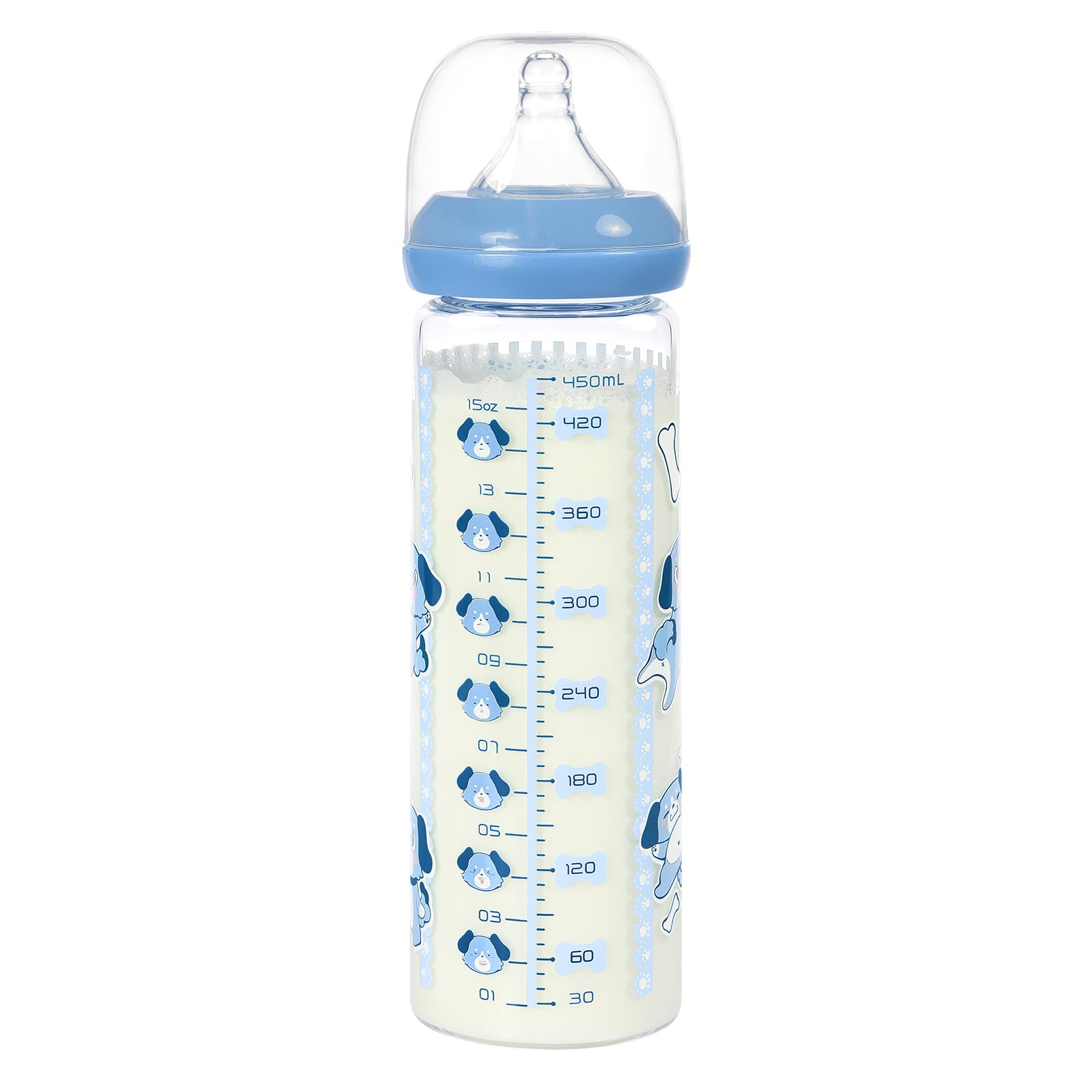 LittleForBig Erwachsene Flasche Ultra Gedruckt Spezialität Überdimensioniert Glas Fütterung Little Blue Muster