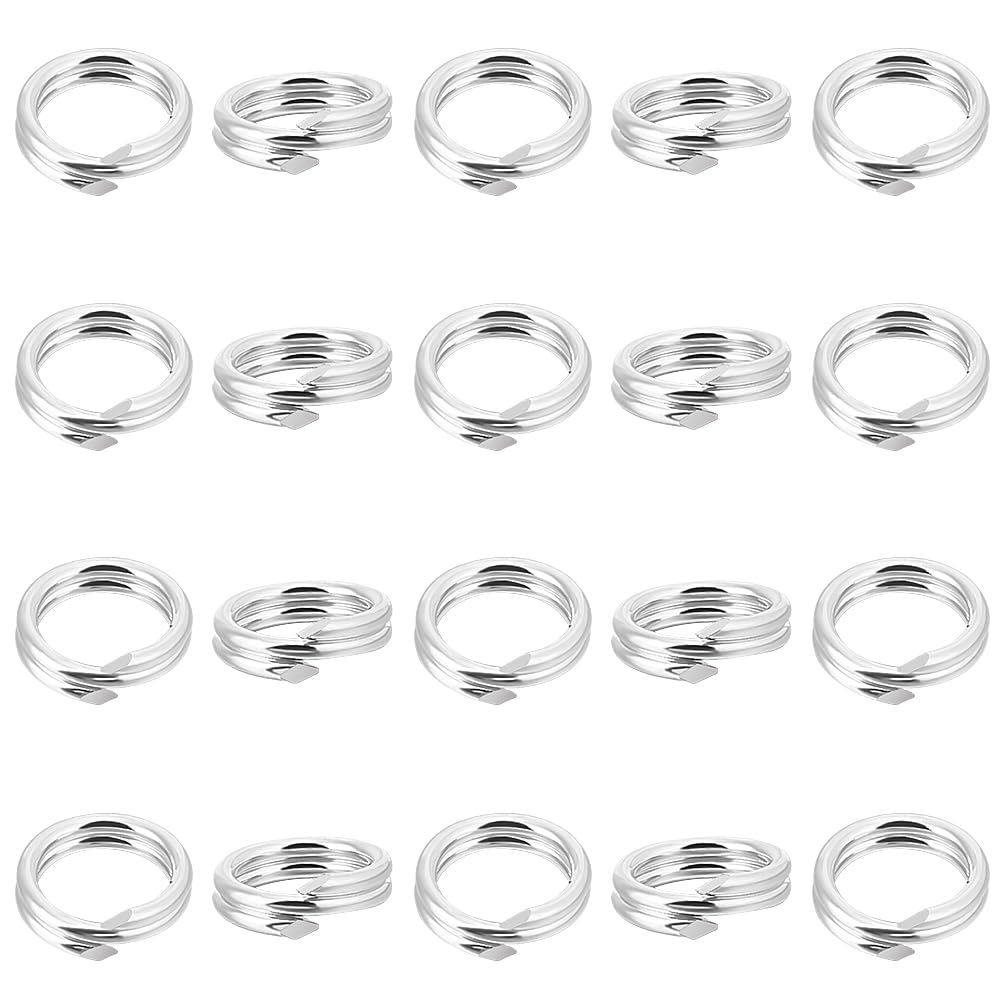 Beebeecraft 1 Box 20Pcs Double Loop Jump Rings 925 Sterling Silver Split Rings 5x1mm Open Loop Rings for Necklaces Keychain DIY Jewelry Craft Making